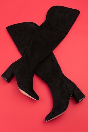 Gondol Kadın Diz Üstü Çorap Çizme anl.2535 - Siyah - 40